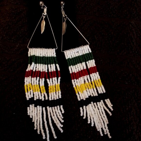 Hudson Bay Earrings. Pierced Handmade - Picture 1 of 1